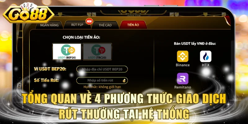 Tổng quan về 4 phương thức giao dịch rút thưởng tại hệ thống